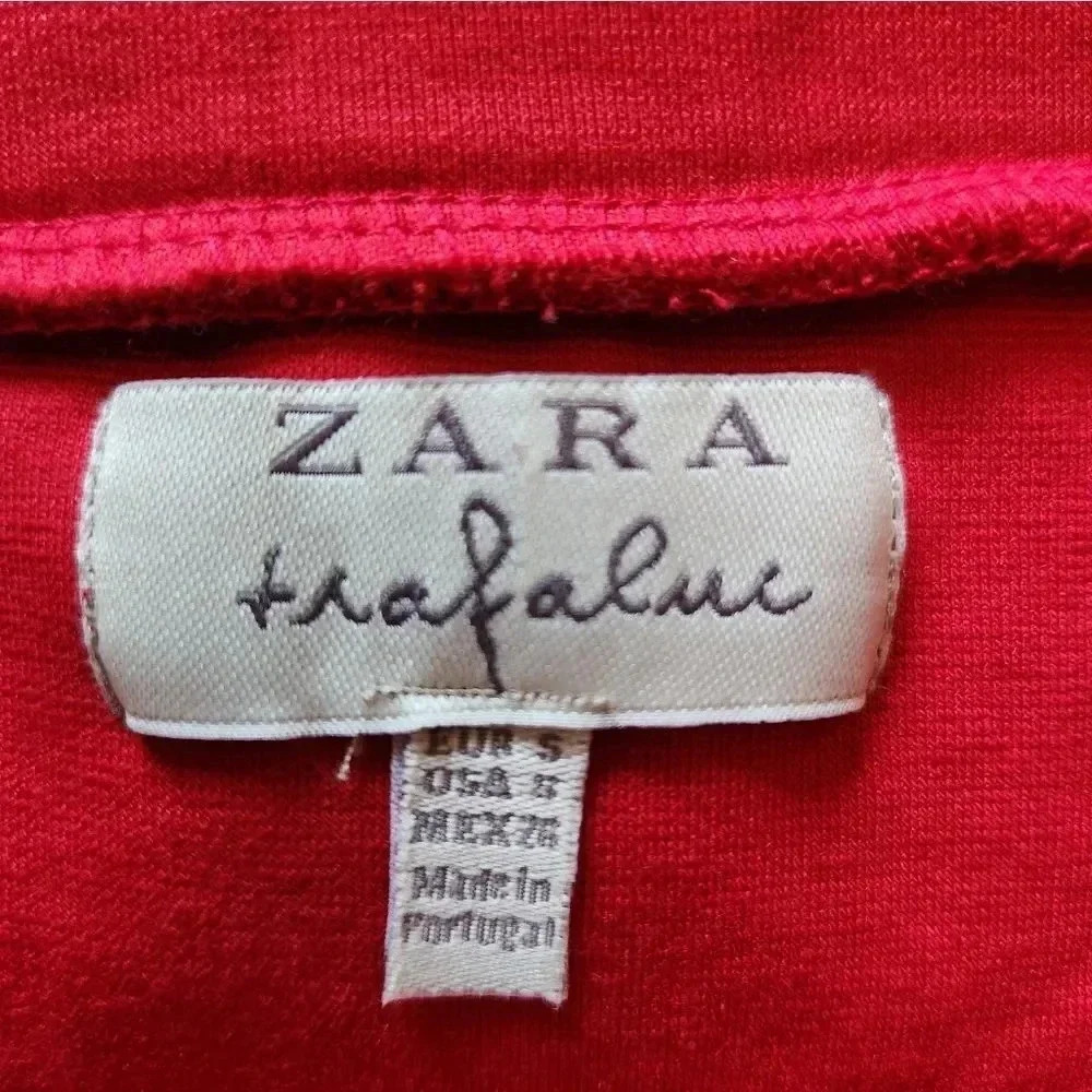 Zara Red 2 Tier Mini Skirt Size Small - Picture 3 of 4